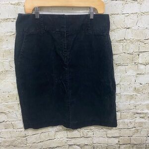 Tommy Hilfiger Black Corduroy Cotton Stretch Pencil Skirt